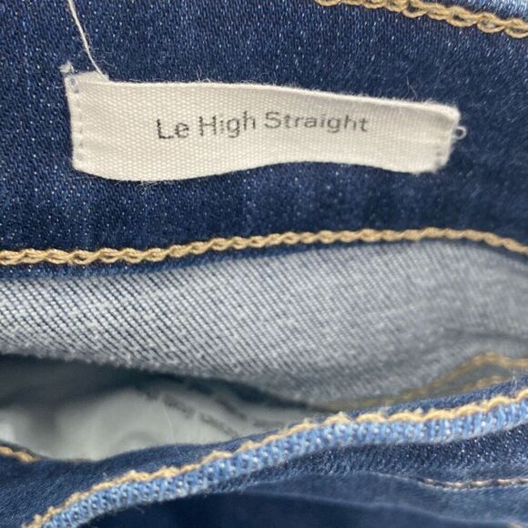 Frame Women's High Rise Le High Straight Raw Edge Denim Jeans Blue Size 27 - Picture 13 of 16